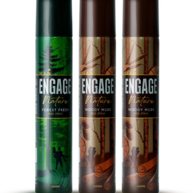 Engage Nature Deo: 2 Woody Musk & 1 Forest Fresh (150Ml X 3) Deodorant Spray  –  For Men(450 Ml, Pack Of 3)