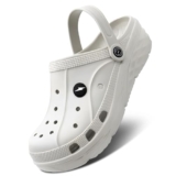 Bruton Extra Soft Men’S Classic Casual Clogs Adjustable Back Strap | Lightweight & Comfortable | Waterproof & Everyday Mules For Men & Boys- Uk 10 White