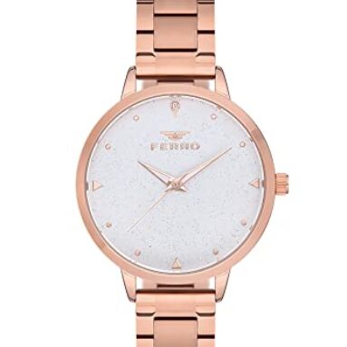 Ferro Analog Silver Dial Women’S Watch-F21076A-116-C
