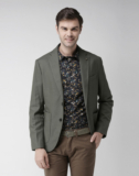 Celio Solid Single Breasted Casual Men Blazer(Brown)