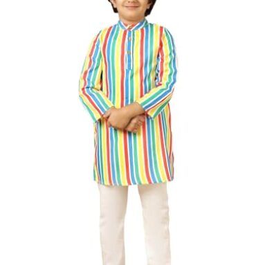 A.T.U.N. (All Things Uber Nice) Candy Pop Stripes Kurta & Pyjama Set