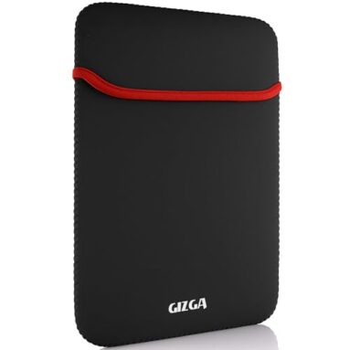 Gizga Essentials Reversible Laptop Sleeve 14.1 Inch, Dual Color Neoprene Laptop Cover, Zipperless, Waterproof, Slim Fit Laptop Case For Hp Dell Lenovo Asus Acer, Macbook, Mouse Pad Use (Red/Black)