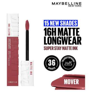Maybelline New York Superstay Matte Ink Liquid Lipstick – 16H Longwear Matte | Mover(Mover, 5 Ml)