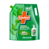Savlon Herbal Sensitive Germ Protection Liquid Handwash Refill Pouch, 1.3L Ph Balanced