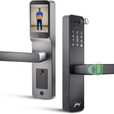 Godrej Locks Neo Pro View Digital Lock For Wooden Doors I Camera, Wifi App, Fingerprint, Keypad, Rfid, Mechanical Key Access I Built-In Doorbell I 7 In 1 I 3 Yr Warranty I Free Installation Smart Door Lock(Black)
