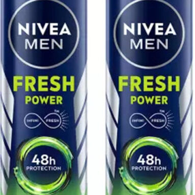 Nivea Fresh Power Deo Spray, 48H Derma Odour Protection With Citrus, Musk, Spice Body Spray  –  For Men(300 Ml, Pack Of 2)