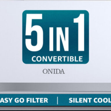 ONIDA 2025 Model 1.5 Ton 5 Star Split Inverter 5-in-1 Convertible, Energy Efficient, Deep frost Clean, Silent Cool, Gold Fin Coating AC AC(IR195GLC, White)