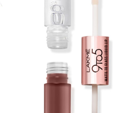 Lakmé 9 To 5 Matte To Glass Liquid Lip(Salted Caramel, 7.6 G)