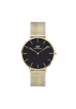Daniel Wellington Metal Analog Black Dial Unisex’S Watch-Dw00100345K, Band Color:Gold