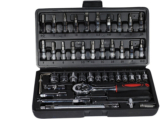 VRAVMO 46 in 1 Pcs Tool Kit & Screwdriver and Socket Set Multi Purpose Combination Tool Case Precision Socket Set Socket Set(Pack of 1)