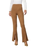 Barcino Brown Front Slit 4-Way Stretch Slim Pants