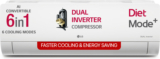 Lg 2025 Model 1 Ton 3 Star Split Ai Dual Inverter Ai Convertible 6-In-1 With Viraat Mode, Diet Plus Mode, Faster Cooling And Energy Saving Ac(Us-Q12Cnxe, White)
