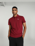 Puma Solid Men Polo Neck Red T-Shirt