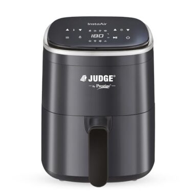 Judge By Prestige Instaair Digital 4L Air Fryer | 80% Less Oil Consumption | Air Fry, Grill, Roast, Bake | Digital Display | 8 Preset Menu | 1250 Watts | Easy To Clean | 1Y Warranty | Isi Certified