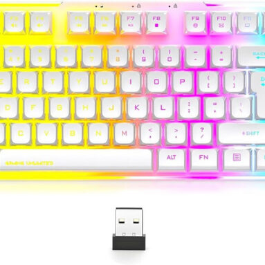 Ant Esports MK720 Pro V2 Wireless Standard Gaming Keyboard Compatible with Desktop, Laptop, Mac(White)