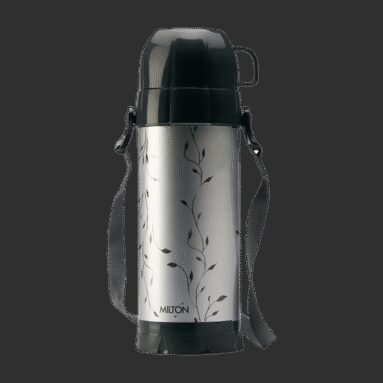 Milton Eiffel 1000 Insulated Hot Or Cold Flask 910 Ml Plastic Flask(Pack Of 1, Black, Grey)