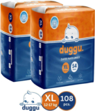 Duggu Soft Baby Diaper Pants | 12-17 Kg | Up To 10 Hours Absorption | Pack Of 2 – Xl(108 Pieces)