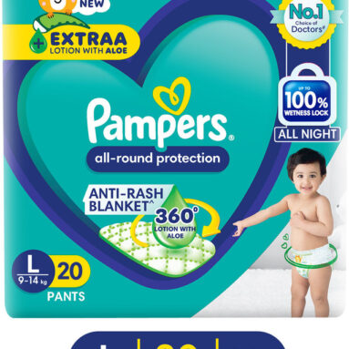 Pampers All Round Protection With Aloe Vera Lotion Pant Diapers – L(19 Pieces)