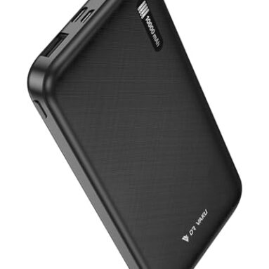 Dr Vaku® Cyrex 10000Mah Power Bank Portable Slim Design With Dual Usb Output Type-C Micro (Input & Output) Lithium Polymer Battery Compatible With Iphone, Samsung, Oneplus & All Smartphones- Black