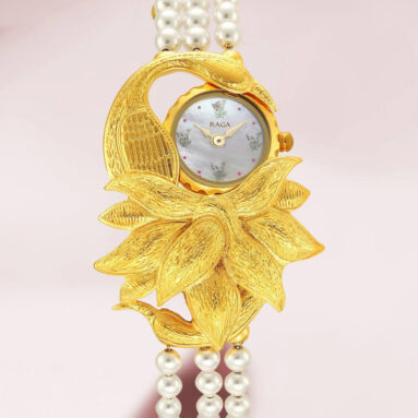 Titan Titan Raga X Masaba Mop Dial Golden Metalstrap Analog Watch  – For Women